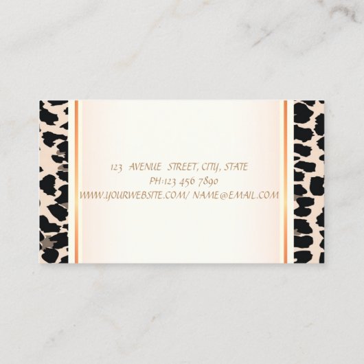 Girly Trendy Modern Elegant, Leopard Print, Lashes Visitekaartje (Achterkant)