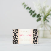Girly Trendy Modern Elegant, Leopard Print, Lashes Visitekaartje (Staand voorkant)
