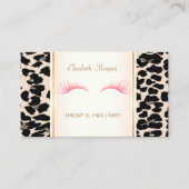 Girly Trendy Modern Elegant, Leopard Print, Lashes Visitekaartje (Voorkant)