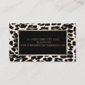 Girly Trendy Modern Elegant, Leopard Print, Lijst Visitekaartje (Achterkant)