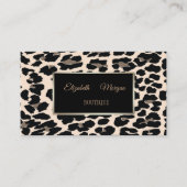 Girly Trendy Modern Elegant, Leopard Print, Lijst Visitekaartje (Voorkant)