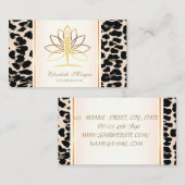 Girly Trendy Modern Elegant, Leopard Print, Lotus Visitekaartje (Voorkant / Achterkant)