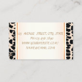 Girly Trendy Modern Elegant, Leopard Print, Lotus Visitekaartje (Achterkant)