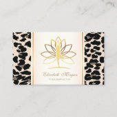 Girly Trendy Modern Elegant, Leopard Print, Lotus Visitekaartje (Voorkant)