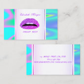 Girly Trendy Modern Elegant Lips Holographic Visitekaartje (Voorkant / Achterkant)