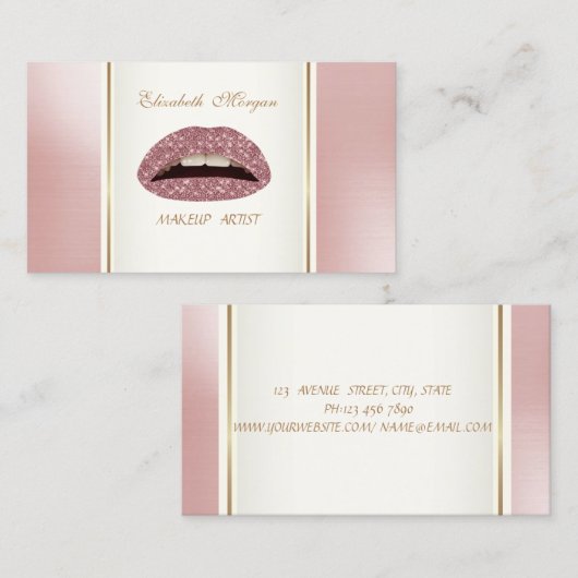 Girly Trendy Modern Elegant, Lips Visitekaartje (Voorkant / Achterkant)