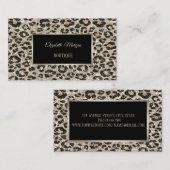 Girly Trendy Modern Glitter Leopard Print, Lijst Visitekaartje (Voorkant / Achterkant)