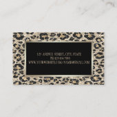 Girly Trendy Modern Glitter Leopard Print, Lijst Visitekaartje (Achterkant)