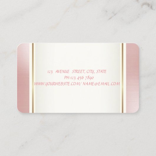 Girly Trendy Modern Pineapple Tropical Flowers Visitekaartje (Achterkant)