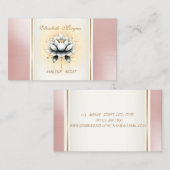 Girly trendy moderne elegante witte lotus visitekaartje (Voorkant / Achterkant)
