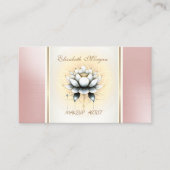 Girly trendy moderne elegante witte lotus visitekaartje (Voorkant)