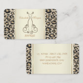 Girly Trendy Moderne Glitter Leopard Print ,Dress Visitekaartje (Voorkant / Achterkant)
