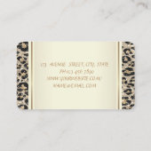 Girly Trendy Moderne Glitter Leopard Print ,Dress Visitekaartje (Achterkant)