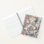 Girly Trendy Opal Leopard Print Monogram Notitieboek (Binnen)