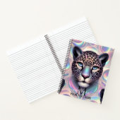 Girly Trendy Opal Leopard Print Monogram Notitieboek (Binnen)