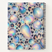 Girly Trendy Opal Leopard Print Monogram Notitieboek (Achterkant)