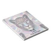 Girly Trendy Opal Leopard Print Monogram Softcover Notitieblok (Schuin)