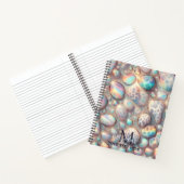 Girly Trendy Opal Leopard Print Monogram Softcover Notitieboek (Binnen)