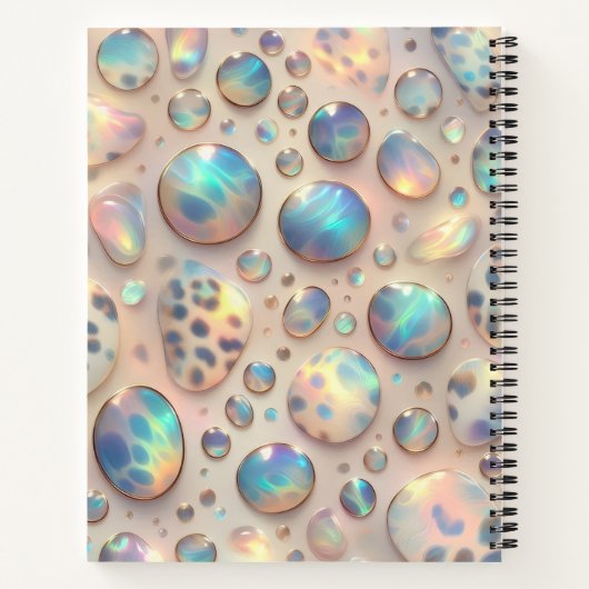 Girly Trendy Opal Leopard Print Monogram Softcover Notitieboek (Achterkant)