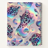 Girly Trendy Opal Leopard Print Monogram Softcover Notitieboek (Achterkant)