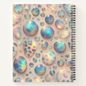 Girly Trendy Opal Leopard Print Monogram Softcover Notitieboek (Achterkant)