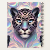 Girly Trendy Opal Leopard Print Monogram Softcover Planner (Achterkant)