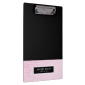 Girly Trendy Pink Sequin Glitter Black Klembord (Rechts)