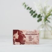 Girly Trendy Roos nep glitter Make-up Haarstylist Visitekaartje (Staand voorkant)