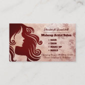 Girly Trendy Roos nep glitter Make-up Haarstylist Visitekaartje (Voorkant)