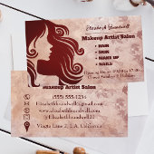 Girly Trendy Roos nep glitter Make-up Haarstylist Visitekaartje