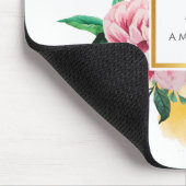 Girly TRENDY Waterverf Peony Flowers Monogram Muismat (Hoek)