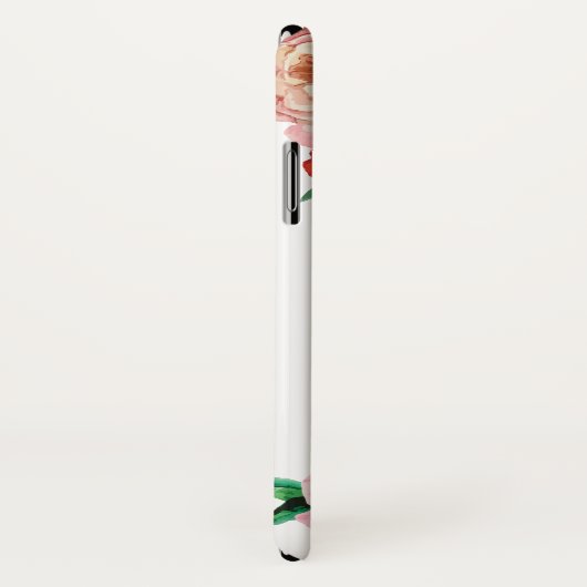 Girly TRENDY Waterverf Pioenbloemen jouw naam Case-Mate iPhone Case (Achterkant / rechts)