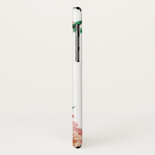 Girly TRENDY Waterverf Pioenbloemen jouw naam Case-Mate iPhone Case (Achterkant/links)