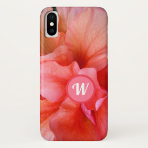  Girly Tropical Flower foto met monogram Case-Mate iPhone Case
