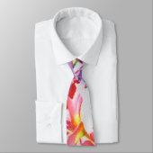 Girly Tropical Hawaiian Trendy Vibrant Floral Stropdas (Gebonden)