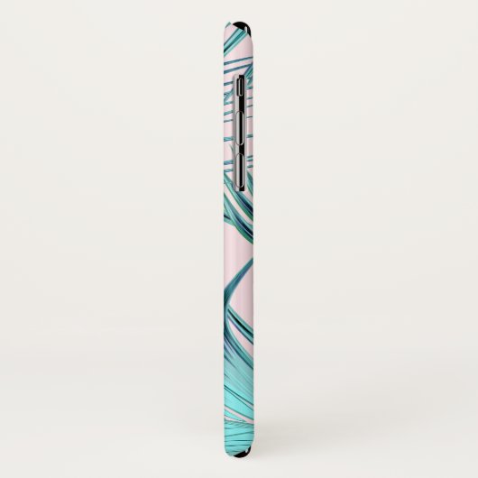 Girly Tropical Island Palm Fronds with Monogram Case-Mate iPhone Case (Achterkant/links)