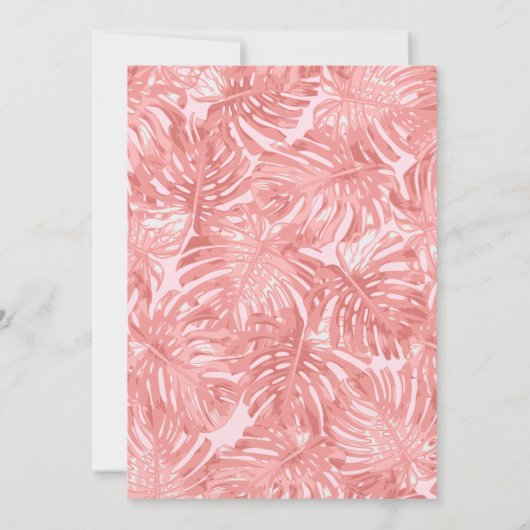 Girly Tropical Pastel Pink Floral Sweet Sixteen Kaart (Achterkant)