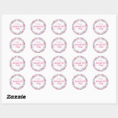 Girly Tropical Pink Flower Sweet 16 Ronde Sticker (Vel)