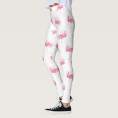 Girly Tropical Pink Waterverf Flamingo Leggings (Links)