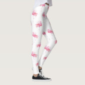 Girly Tropical Pink Waterverf Flamingo Leggings (Rechts)