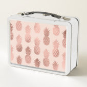 Girly Tropical Roos Gold Summer Pineapples Patroon (Achterkant)