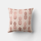 Girly Tropical Roos Gold Summer Pineapples Patroon Buitenkussen (Achterkant)