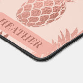 Girly Tropical Roos Gold Summer Pineapples Patroon Bureaumat (Hoek)