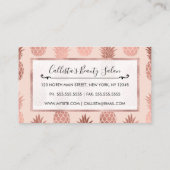 Girly Tropical Roos Gold Summer Pineapples Patroon Klantenkaartje (Achterkant)