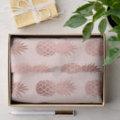 Girly Tropical Roos Gold Summer Pineapples Patroon Tissuepapier (Geschenk)