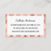 Girly Tropical Roos Gold Summer Pineapples Patroon Visitekaartje (Achterkant)