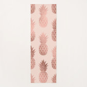 Girly Tropical Roos Gold Summer Pineapples Patroon Yogamat (Voorkant)