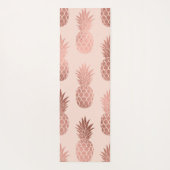 Girly Tropical Roos Gold Summer Pineapples Patroon Yogamat (Achterkant)