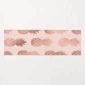 Girly Tropical Roos Gold Summer Pineapples Patroon Yogamat (Voorkant (horizontaal))
