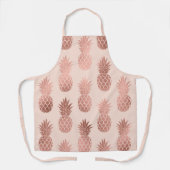 Girly Tropisch Roos Gouden Zomer Ananas Schort (Voorkant)